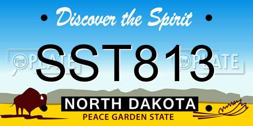 SST813 North Dakota License Plate