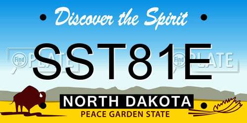 SST81E North Dakota License Plate