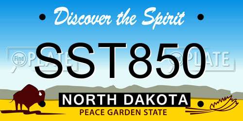 SST850 North Dakota License Plate