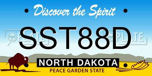 SST88D North Dakota License Plate