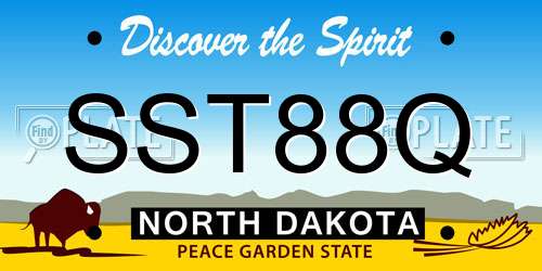 SST88Q North Dakota License Plate