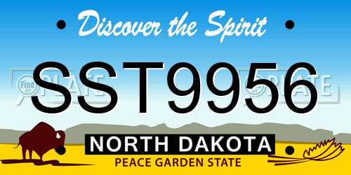 SST9956 North Dakota License Plate