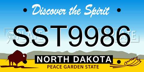 SST9986 North Dakota License Plate