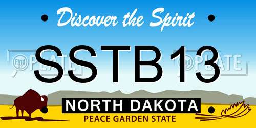SSTB13 North Dakota License Plate