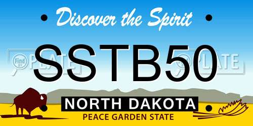 SSTB50 North Dakota License Plate