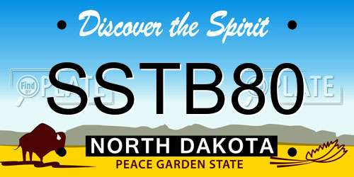 SSTB80 North Dakota License Plate