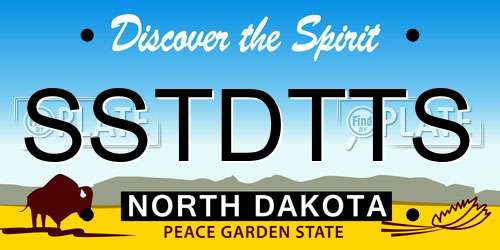 SSTDTTS North Dakota License Plate