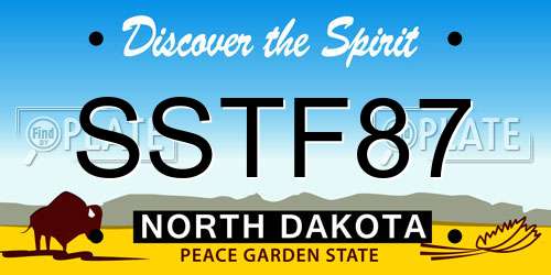 SSTF87 North Dakota License Plate