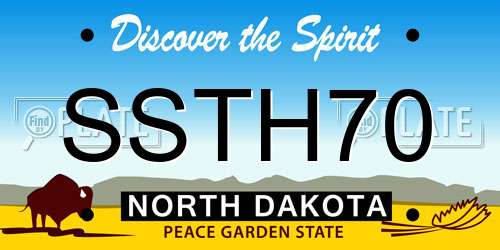 SSTH70 North Dakota License Plate