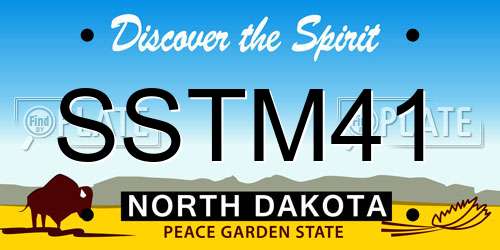 SSTM41 North Dakota License Plate