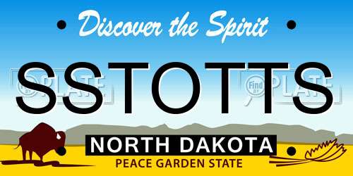 SSTOTTS North Dakota License Plate