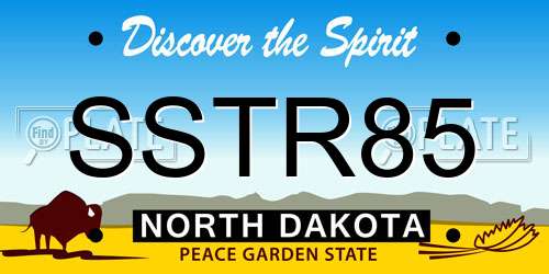 SSTR85 North Dakota License Plate