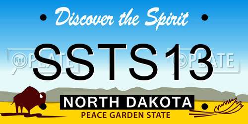 SSTS13 North Dakota License Plate
