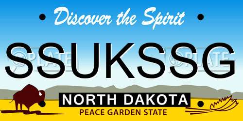 SSUKSSG North Dakota License Plate