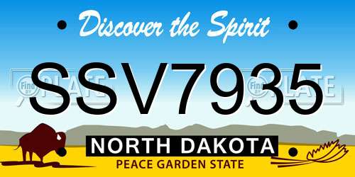 SSV7935 North Dakota License Plate