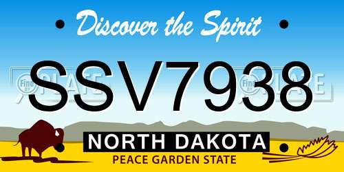 SSV7938 North Dakota License Plate