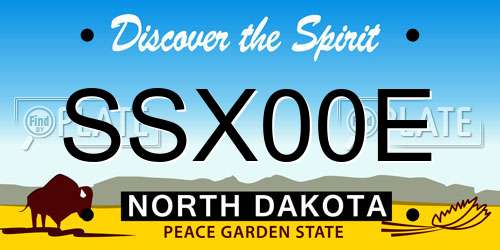 SSX00E North Dakota License Plate