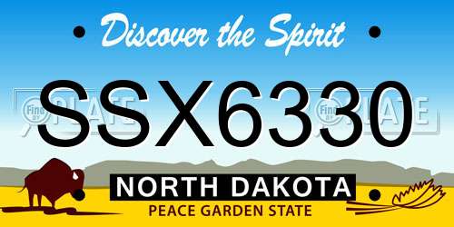 SSX6330 North Dakota License Plate