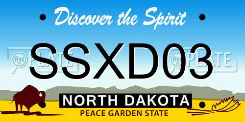 SSXD03 North Dakota License Plate