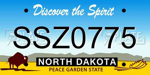 SSZ0775 North Dakota License Plate