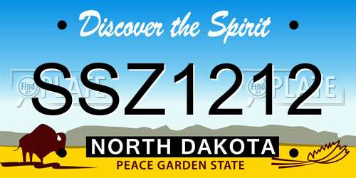 SSZ1212 North Dakota License Plate