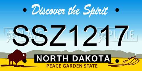 SSZ1217 North Dakota License Plate