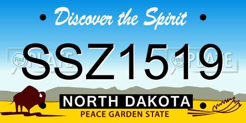 SSZ1519 North Dakota License Plate