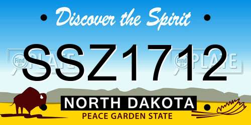 SSZ1712 North Dakota License Plate