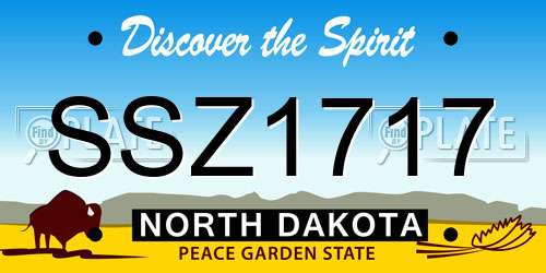 SSZ1717 North Dakota License Plate