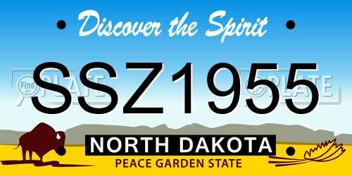 SSZ1955 North Dakota License Plate