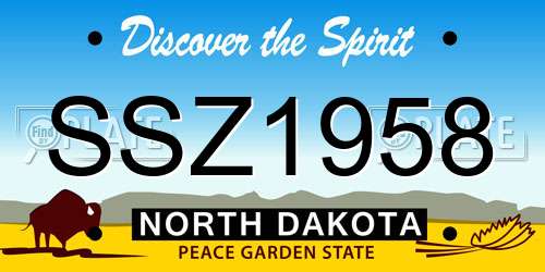 SSZ1958 North Dakota License Plate