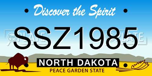 SSZ1985 North Dakota License Plate