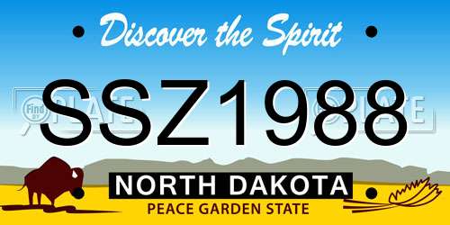 SSZ1988 North Dakota License Plate
