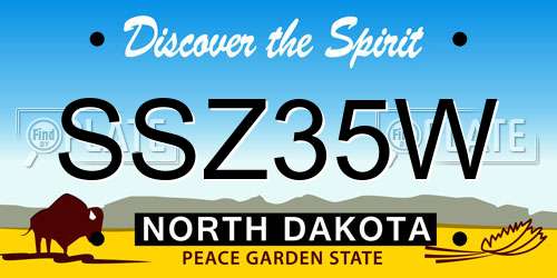 SSZ35W North Dakota License Plate