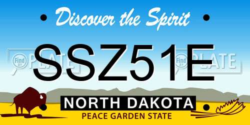 SSZ51E North Dakota License Plate