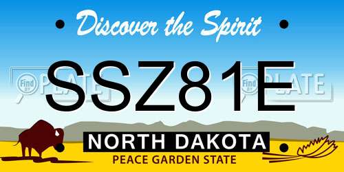 SSZ81E North Dakota License Plate