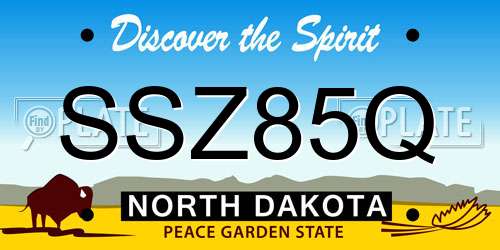 SSZ85Q North Dakota License Plate