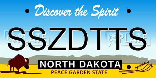 SSZDTTS North Dakota License Plate