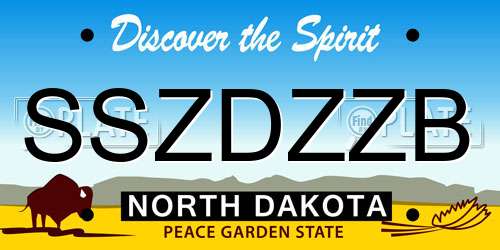 SSZDZZB North Dakota License Plate