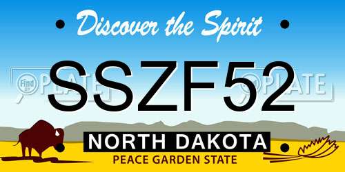 SSZF52 North Dakota License Plate