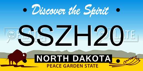 SSZH20 North Dakota License Plate