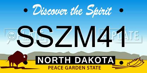 SSZM41 North Dakota License Plate