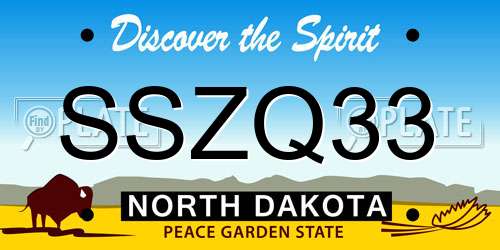 SSZQ33 North Dakota License Plate
