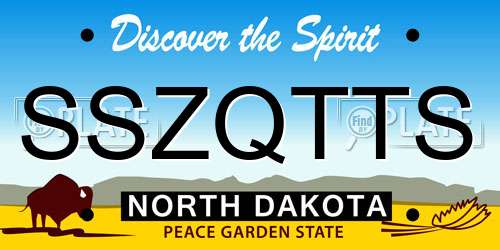 SSZQTTS North Dakota License Plate