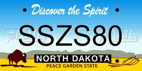 SSZS80 North Dakota License Plate