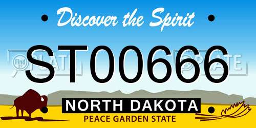 ST00666 North Dakota License Plate