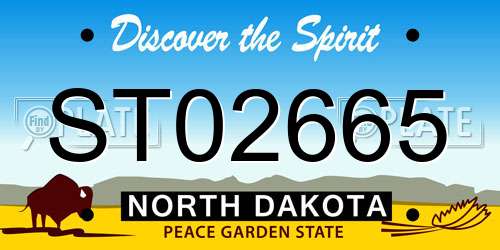 ST02665 North Dakota License Plate