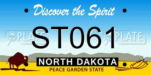 ST061 North Dakota License Plate