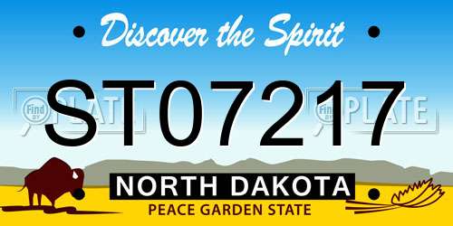 ST07217 North Dakota License Plate