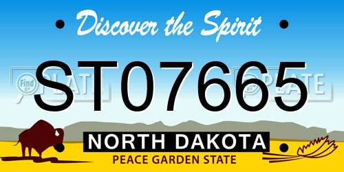 ST07665 North Dakota License Plate